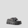 Abba Luxmotion Leather Thong Wedge Sandal - Colour Black