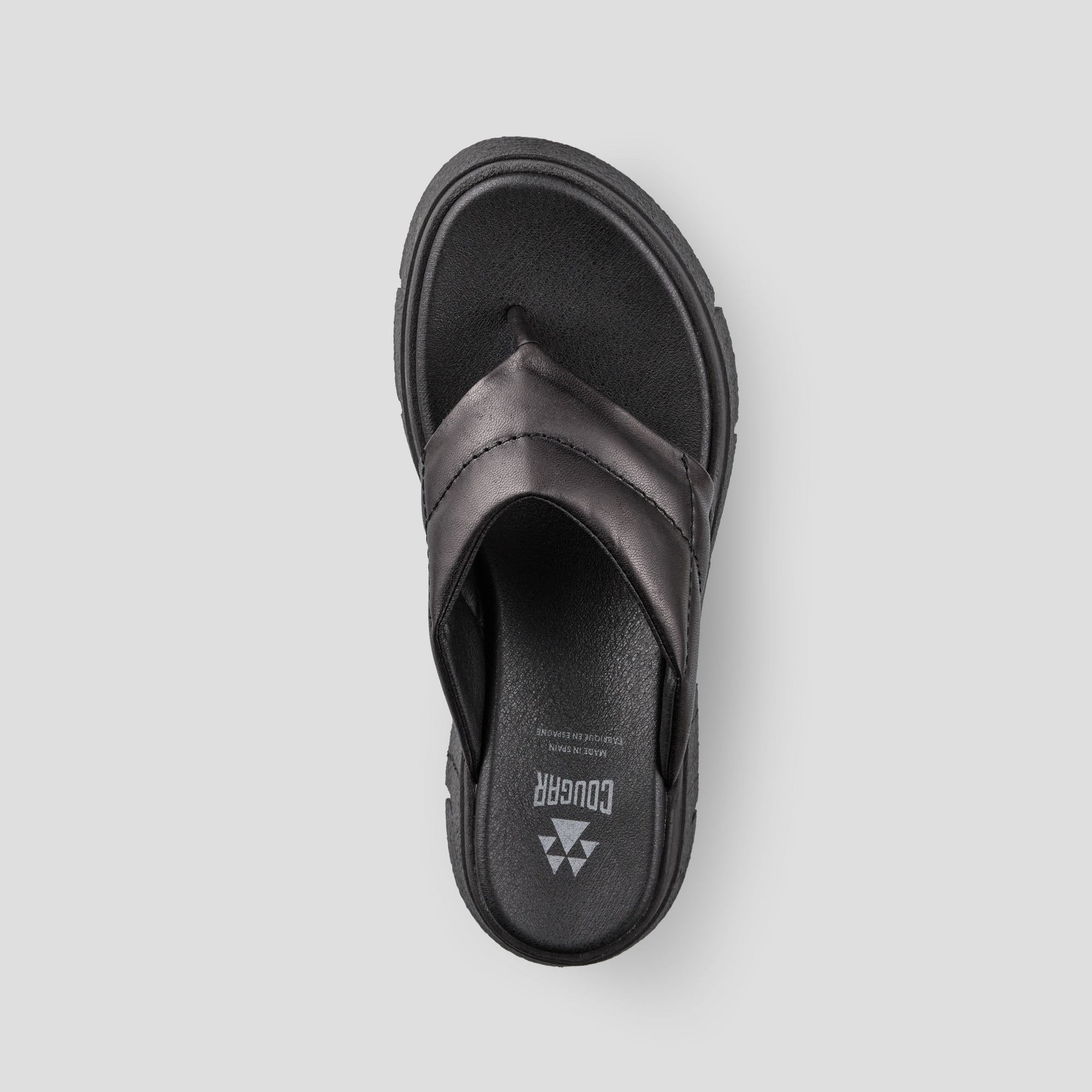 Abba - Sandale compensée en cuir Luxmotion - Colour Black