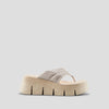 Abba Luxmotion Leather Thong Wedge Sandal - Colour Oatmeal
