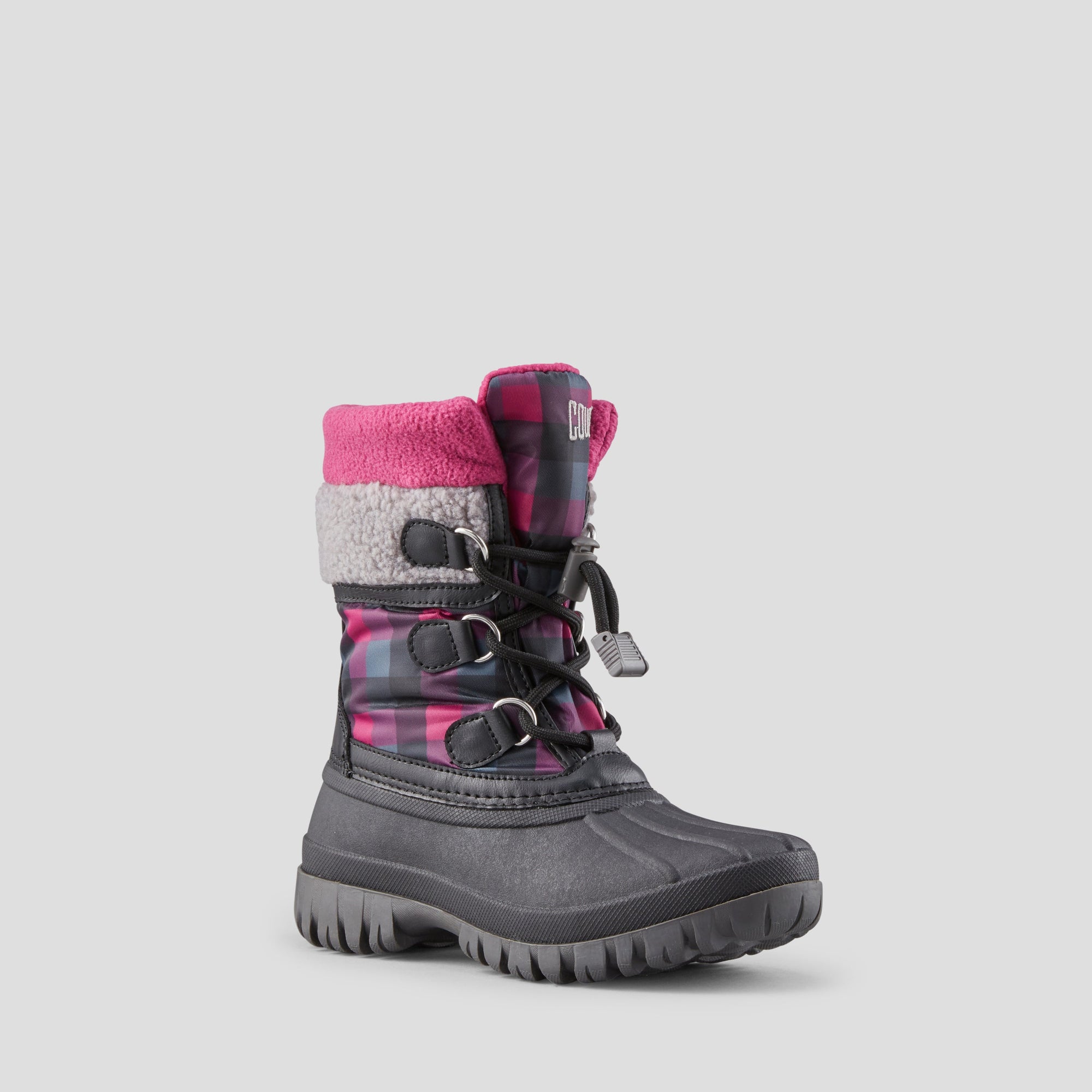 Caitlin Nylon Winter Boot (Youth) - Colour Orchid Maple Plaid