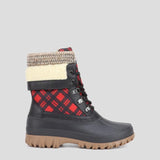 Cougar Women CREEK FRONT LACE WINTER BOOTS RED PLAID