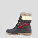 Cougar Women CREEK FRONT LACE WINTER BOOTS RED PLAID