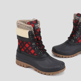 Cougar Women CREEK FRONT LACE WINTER BOOTS RED PLAID