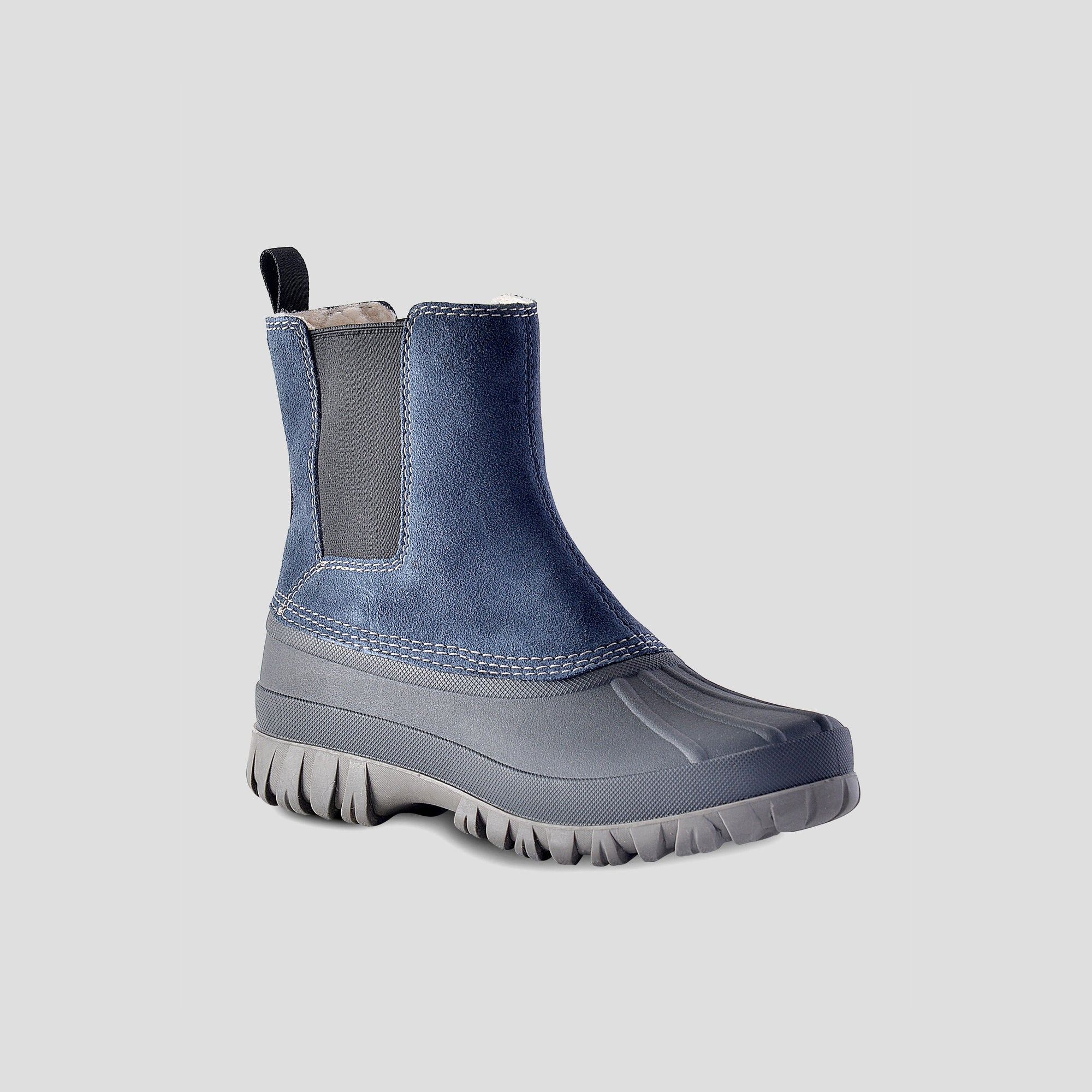 Cola Waterproof Suede Winter Boot - Colour Black-Slate Blue