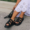 Juliana Leather Water-Repellent Sandal - Colour Black