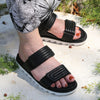 Nina Leather Water-Repellent Sandal - Colour Black