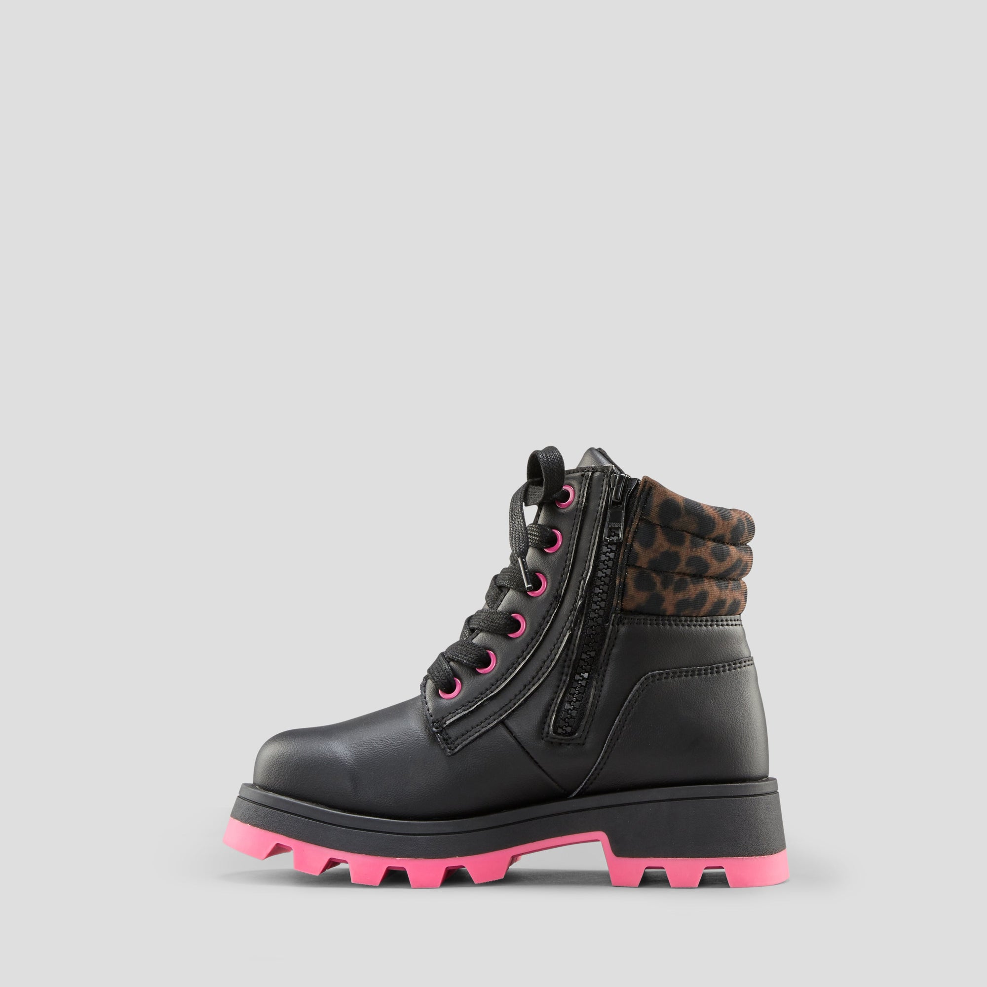 Sasha Synthetic Leather and Lycra Waterproof Boot (Youth) - Colour Black-Leopard