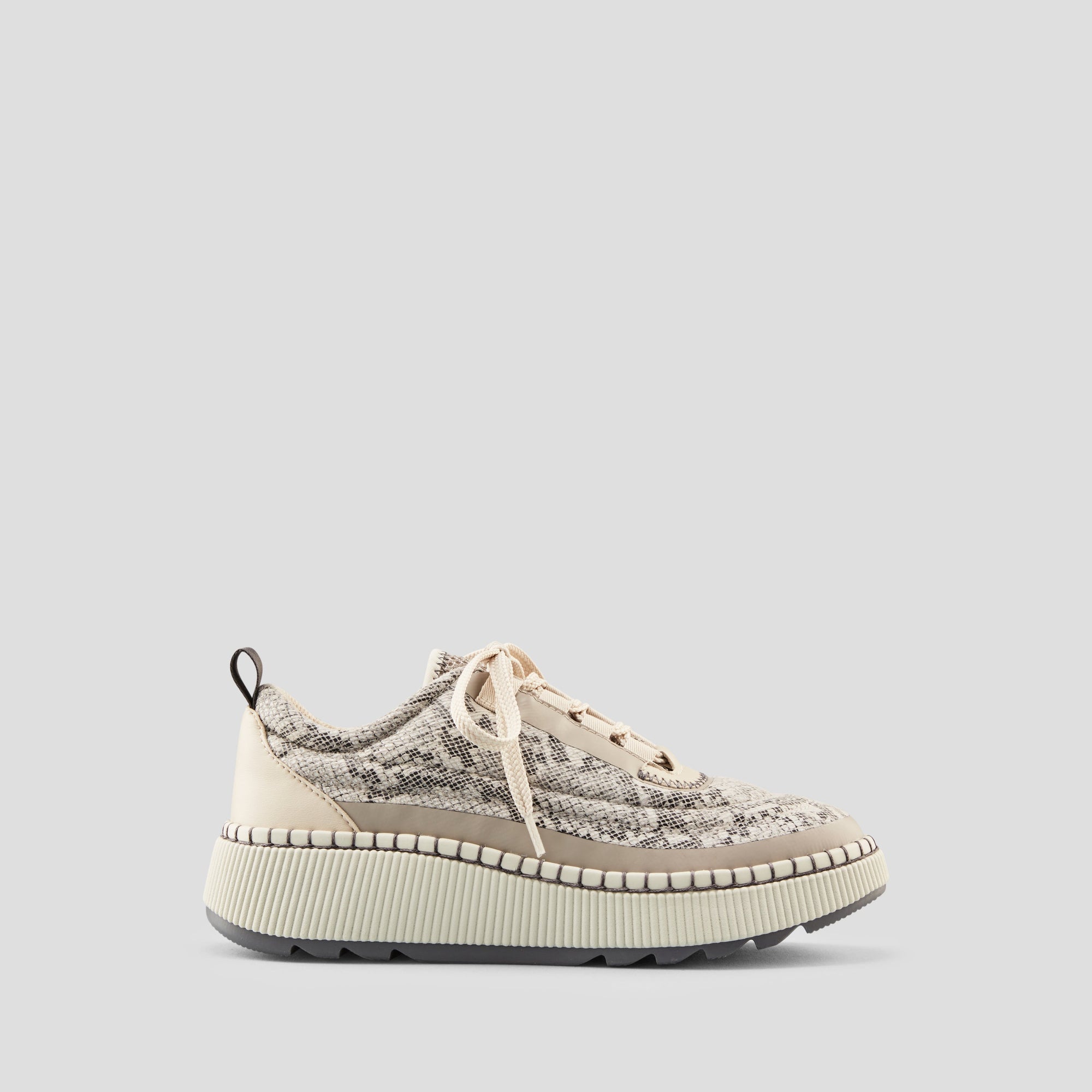 Sayah Luxmotion Nylon and Leather Print Waterproof Sneaker - Colour Taupe Snake