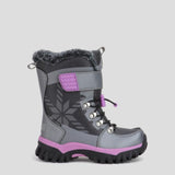 Cougar Kids TOASTY_K STRETCH LACE TOGGLE VELCRO WINTER KID BOOTS PEWTER/LILAC