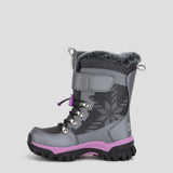 Cougar Kids TOASTY_K STRETCH LACE TOGGLE VELCRO WINTER KID BOOTS PEWTER/LILAC