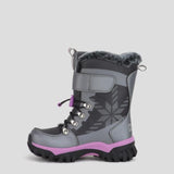 Cougar Kids TOASTY_K STRETCH LACE TOGGLE VELCRO WINTER KID BOOTS PEWTER/LILAC