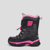 Cougar Kids TOASTY_T STRETCH LACE TOGGLE VELCRO WINTER TODDLER BOOTS BLACK/RASPBERRY