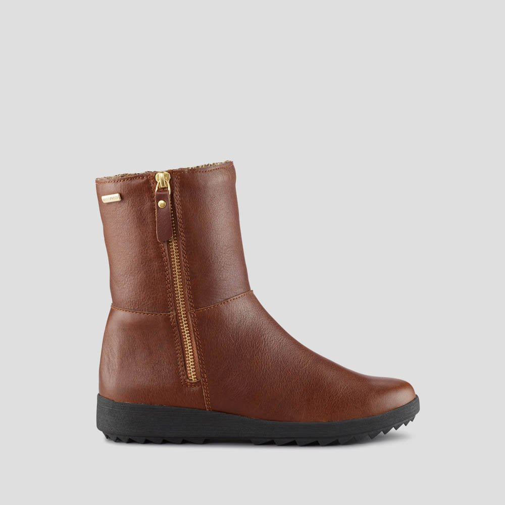 Vito Leather Ankle Boot - Colour Chestnut