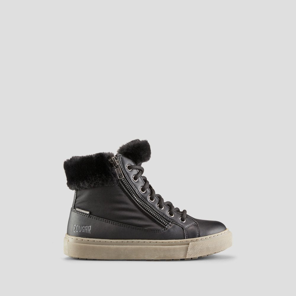 Dublin-G Nylon Waterproof Winter Sneaker (Youth) - Colour Black-Grey
