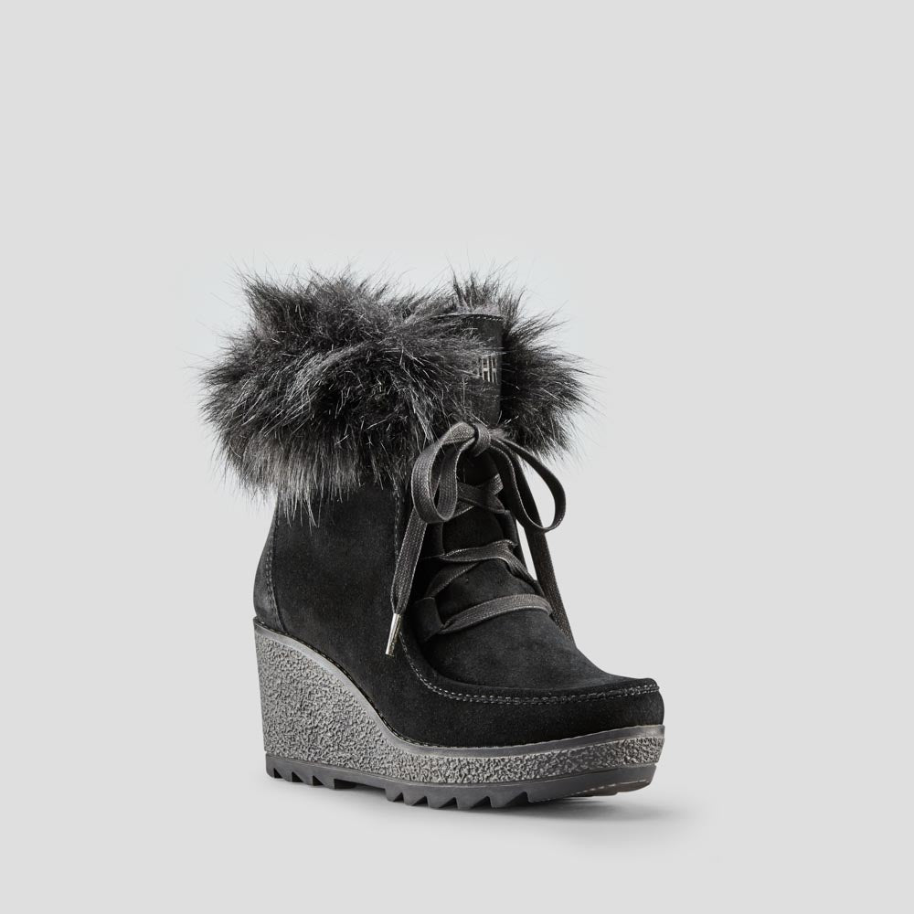 Pasha Suede Wedge Waterproof Winter Boot - Color Black