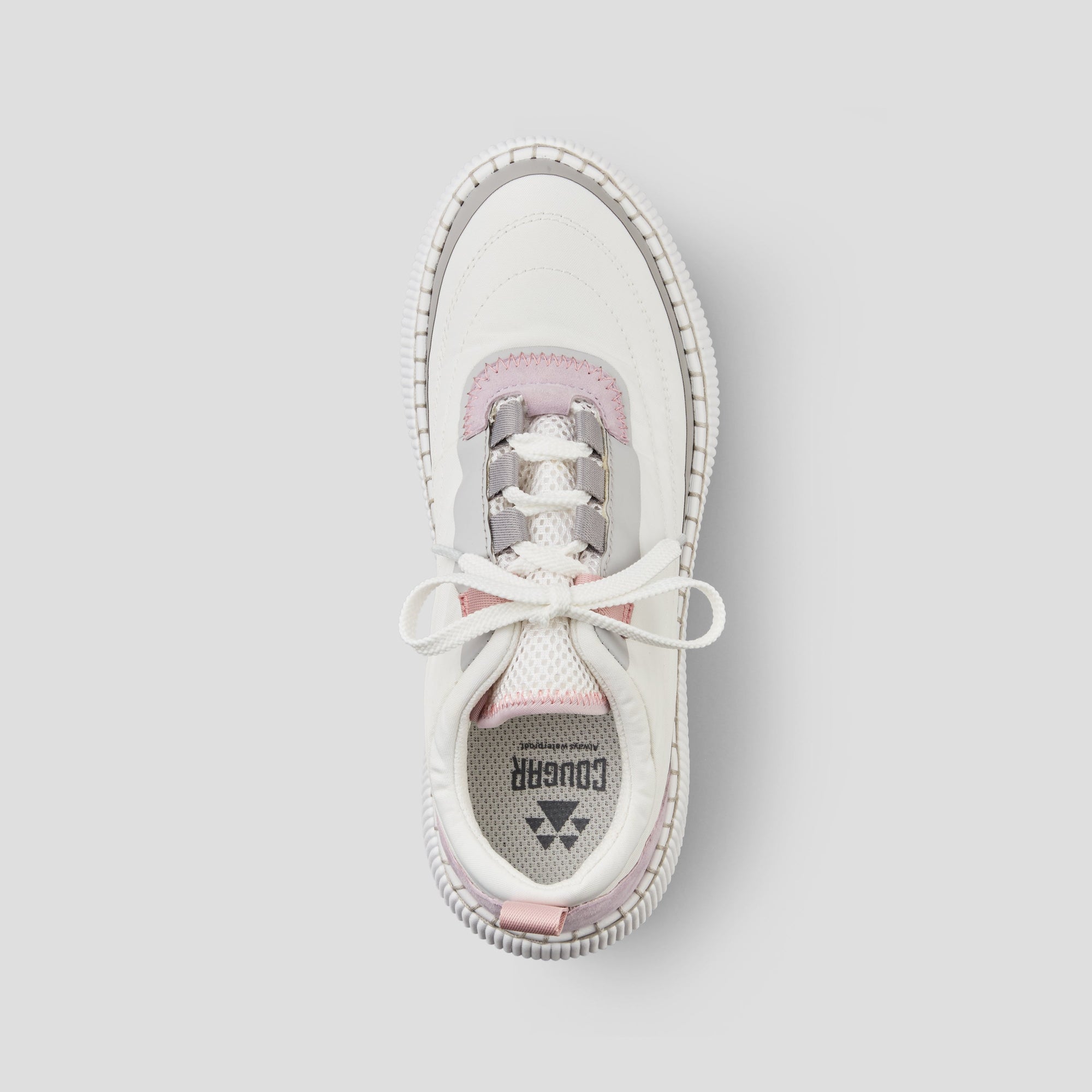Sayah Luxmotion Nylon and Suede Waterproof Sneaker - Colour White-Lavender