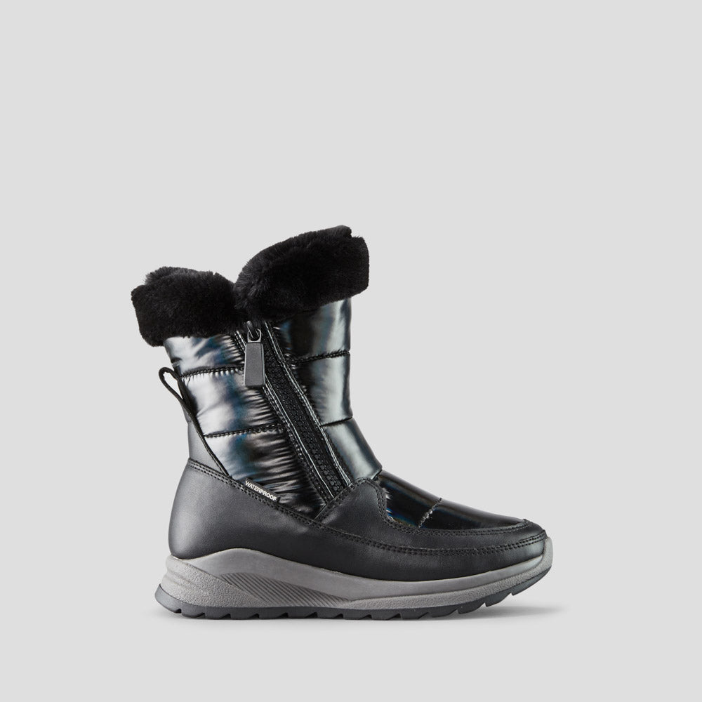 Starla Nylon Waterproof Winter Boot (Youth) - Colour Black Shiny