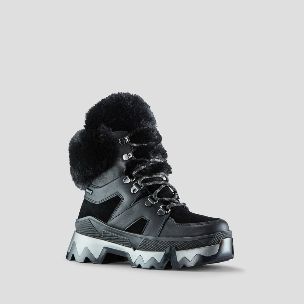 Warrior - Sneaker d'hiver en cuir avec PrimaLoft® - Color Black